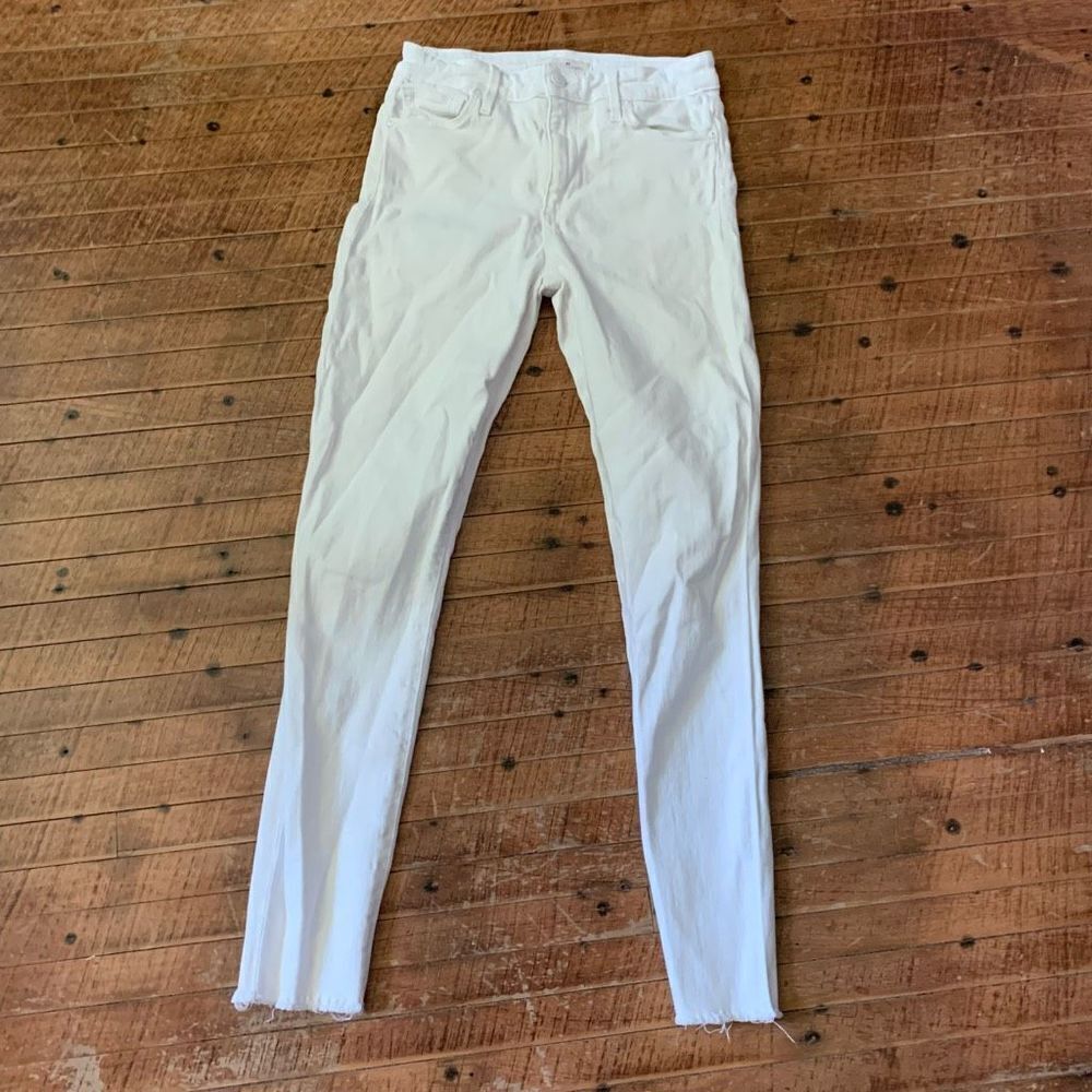 Joe’s Jeans white raw hem high rise ankle skinny size 25 jeans